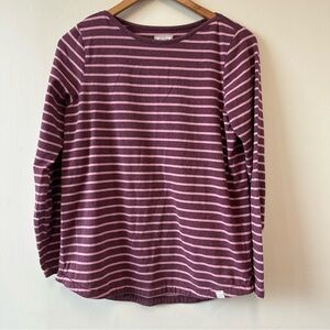 Fat Face Classic Breton Pink and Purple Striped Top